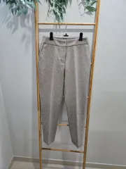 ベージュ ウール ウエスト後ろゴム スラックス