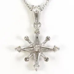 K18WG ネックレス ダイヤモンド 0.08ct 総重量約2.5g 約40cm