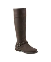 アース レディース シューズ ブーツ・レインブーツ Earth Womens Mira Round Toe High Shaft Casual Regular Calf Boots Dark Browのサムネイル