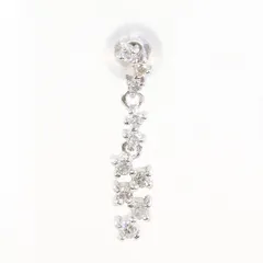 K18WG ピアス(片耳) ダイヤモンド 0.10ct 総重量約0.6g レディース