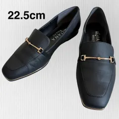 【ダイアナ】コンフォート　22.5cm ビットモチーフローファー　黒　スクエアトゥ　2E  オフィス　ビジネス　フォーマル