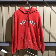 2334 TOMMY HILFIGER ジップパーカー オレンジ XL トミーヒルフィガー スウェット 古着卸 アメリカ仕入