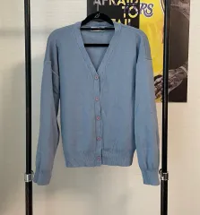 (送料無料)赤黄緑ライトブルー ライトブルー レディース ニット カーディガン Free!