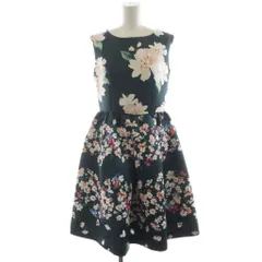 チェスティ Chesty ワンピース ひざ丈 ノースリーブ 花柄 0 緑 グリーン 11W512 /AN4