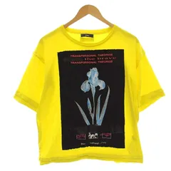 ディーゼル DIESEL Tシャツ スリットスリーブ 半袖 プリント カットオフ XS 黄色 イエロー /☆G