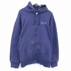 XL/古着 キャンバー 長袖 フルジップ スウェット パーカー メンズ 90年代 90s MCNEIL 大きいサイズ USA製 紺 内側サーマル【spe】 26feb20