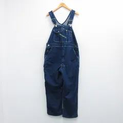 W38/古着 キー KEY オーバーオール メンズ 90年代 90s コットン USA製 紺 デニム【spe】 26feb20