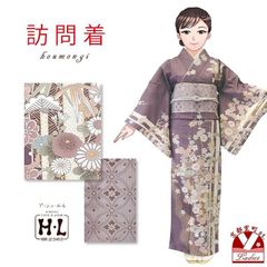 極美品】正絹 訪問着 フルセット 淡水色 地紋 友禅調 袋帯 帯揚 帯締 