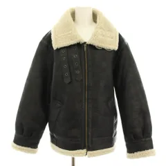 アングリッド UNGRID フェイクムートンボアブルゾン ライダースジャケット アウター M 黒 ブラック 白 ホワイト 112250209501-01 /YT