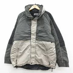 XL/古着 ショット Schott 長袖 ナイロン ジャケット メンズ 濃緑 内側フリース 26feb19のサムネイル