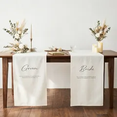 結婚式 ウェディング 受付 タペストリー Groom & Bride (新郎新婦)【キナリ生地】