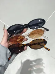 アクセサリー レディース アイアクセサリー 3個セット レディース オーバル型ファッショングラス、韓国スタイル、ダンスパーティー、ビーチパーティー、バケーション、ハロウィン、カラーブロック ボヘミアン、夏のビーチバ