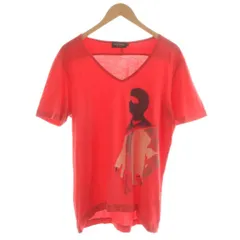 ディーゼルブラックゴールド DIESEL BLACK GOLD Tシャツ カットソー 半袖 Vネック プリント M 赤 /RR