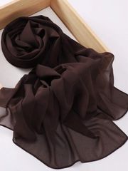 飾品 女士 圍巾 1條 低調頭巾 休閒 百搭 素色 柔軟透氣雪紡頭巾圍巾，春夏適用
