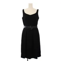 アナイ ANAYI ワンピース ひざ丈 ノースリーブ ベルト付き 36 黒 /BM