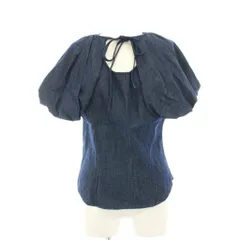 スナイデル SNIDEL 22AW 2way デコルテオープンブラウス シャツ ボリューム衿 ノースリーブ F 紺 ネイビー SWFB224160 /HN