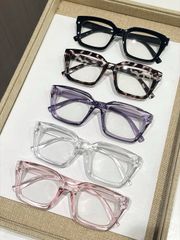 飾品 女士 眼鏡飾品 5件套 女士 個性化 多色 經典 永恆 透明 眼鏡組合，適用於觀看、遊戲、通話、戶外、學校、辦公室、閱讀等