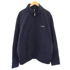 トミーヒルフィガー TOMMY HILFIGER スタンドカラージャケット ナイロン アウター ショート丈 ジップアップ ロゴ ワンカラー XXXL 紺 ネイビー /BB