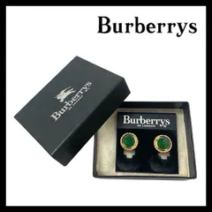 【Burberrys】Bロゴ イヤリング ゴールド/金カラー グリーン/緑 サークル ラウンド ヴィンテージ バーバリーズ (SER-7428)