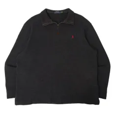 ポロラルフローレン チャコール ハーフジップアップ スウェット