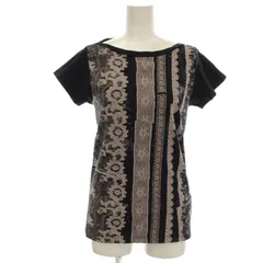 ディーゼル DIESEL Tシャツ 半袖 カットソー プリント XS 黒 ベージュ /☆G