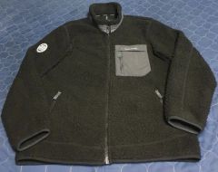 モンベル スモールロゴ シープスキン シェルパ フリース ジップアップ ジャケット ブラック (105)