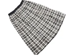 green label relaxing グリーンレーベルリラクシング ユナイテッドアローズ 綿麻 チェック スカート 白ｘ黒 ■◇ レディース