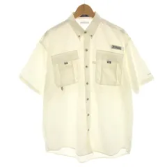 コロンビア Columbia バハマ BAHAMA ショートスリーブシャツ ボタンダウンシャツ ナイロン 半袖 M 白 ホワイト FM7047 /HN