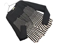 ROSE BUD ローズバッド ショール カーディガン sizeF/黒ｘベージュ ■◇ レディース