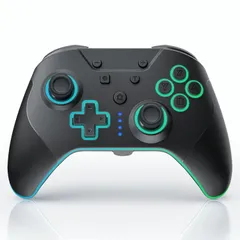 【在庫セール】Switch コントローラー 4つの呼吸ライトモード 自動連射/連射ホールド 4段階振動調整 6軸ジャイロセンサ マクロ機能 背面ボタン4つ付 1000mAhバッテリー長時間使用 Bluetooth5.2接続 Switch1/Switch2/PC