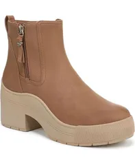 ドクター・ショール レディース シューズ ブーツ・レインブーツ プラットフォーム ブーツ Dr Scholls Womens Time Off Up Zip Platform Short Boots Honey Brown Faux Leather ブラウン
