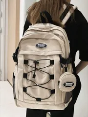 バッグ レディース バックパック 2個セット レディース大容量バックパック、アーティスティックなスタイルの学校バッグ、ティーンズ、本や買い物、通学などに最適