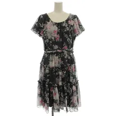 トゥービーシック TO BE CHIC ワンピース 花柄 半袖 ひざ丈 42 グレー ピンク /☆G