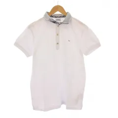 ディーゼル DIESEL ポロシャツ 半袖 レギュラーカラー 切替 ハーフボタン ロゴ ワンポイント 鹿の子 L 白 ホワイト /BB