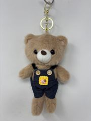 クマのぬいぐるみの装飾品 ぬいぐるみキーホルダー デニム