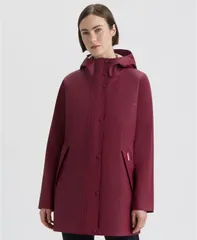 ハンター レディース アウター ジャケット・ブルゾン コート Hunter Womens Hooded Rubberized Waterproof Rain Coat Cranberryのサムネイル