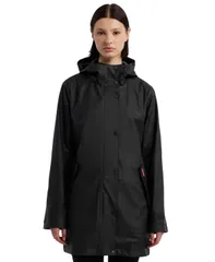 ハンター レディース アウター ジャケット・ブルゾン コート Hunter Womens Hooded Rubberized Waterproof Rain Coat Black ブラックのサムネイル