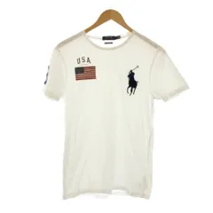 ポロ ラルフローレン POLO RALPH LAUREN Tシャツ S 白 半袖 ロゴ刺繍 アメリカ国旗プリント /JP