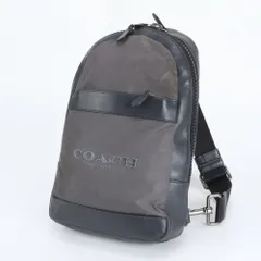 コーチ レザー ボディバッグ 斜め掛け ボディ ウエストポーチ ショルダー 本革 ネイビー 紺 ブランド メンズ RWM DS13-2【中古】