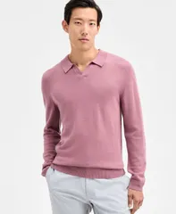 アルファニ メンズ アウター ニット・セーター 長袖 Alfani Mens LongSleeve Johnny Collar Merino Sweater Smoked Rose スモークのサムネイル