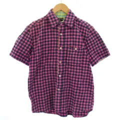 ステューシー STUSSY シャツ 半袖 チェック柄 M 紺 ピンク /BM