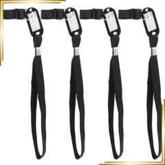 【新品】 ifundom 杖 ストラップ 4本セット 手首 紐 ステッキ ハンドストラップ 転倒防止 落下防止 紛失防止 名前タグ付き ネームプレート 伸縮性 ナイロン 高齢者 介護 散歩 忘れ物防止 ブラック 0