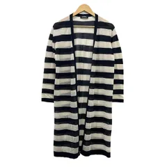 S Max Mara(マックスマーラ) カーディガン サイズS レディース美品  - 白×ダークネイビー 長袖/ボーダー