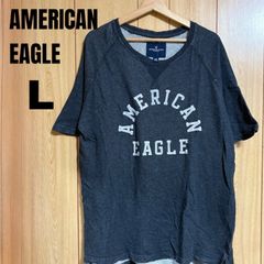 [53]  アメリカンイーグル 半袖スウェット Lサイズ ビッグロゴ カレッジロゴ USA古着 ゆったり 人気 定番 古着 アメカジ メンズ レディース