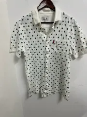 ヴィンテージドット半袖シャツ白 ONE ANGLE 105