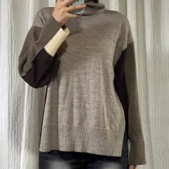COS コス カラーブロック ウール タートルネック ニット セーター