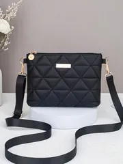 バッグ レディース ショルダーバッグ ウィメンズファッショナブルなひし形編みメタリックしらきせるチェーンワンショルダー斜めクロスボディバッグ