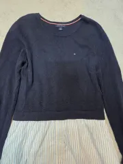 トミーヒルフィガー ネイビー ストライプ シャツ ONE PIECE