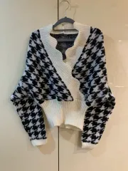 ハウンドトゥース パターン ニット セーター