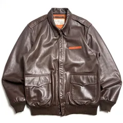 【牛革】AVIREX レザージャケット 茶 XL フライトジャケット A-2 本革